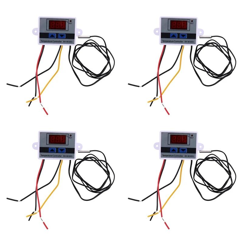 4X 10A AC110-220V Digital LED Temperature Controller XH-W3001 For Incubator Cooling Heating Switch Thermostat NTC Se